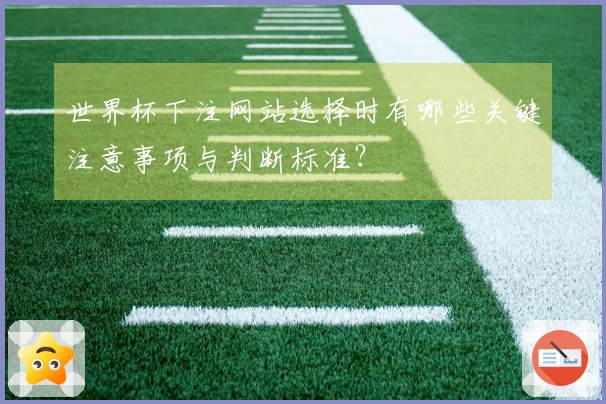 世界杯下注网站选择时有哪些关键注意事项与判断标准？